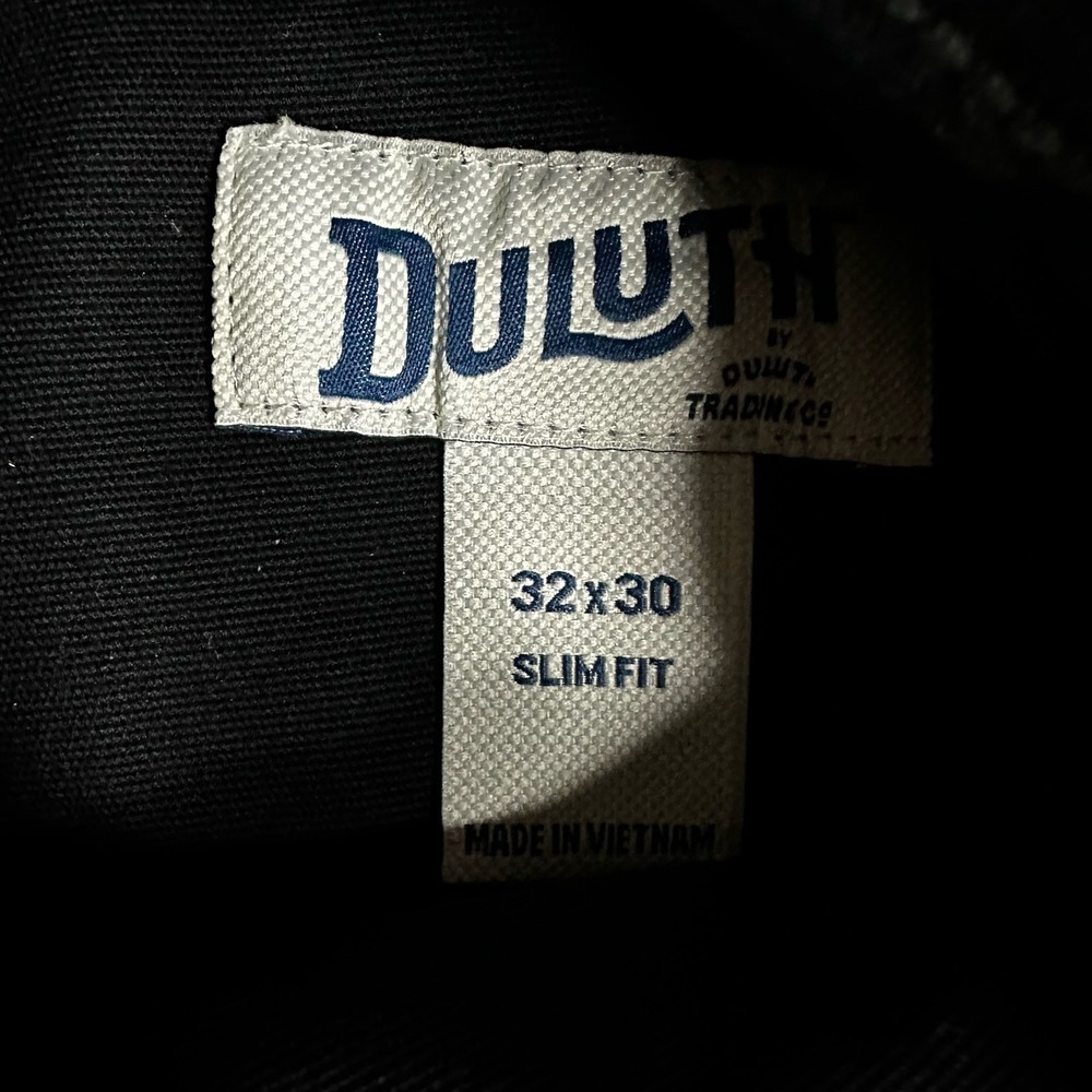 Duluth Trading Flex Fire Hose Pants Mens 32x30 Black Canvas Workwear Chino - Picture 11 of 13